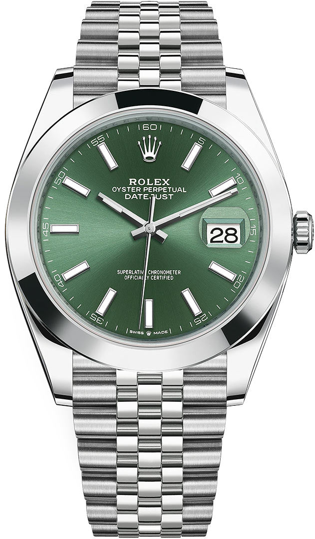 Pre-Owned Rolex Datejust 41mm Green Dial Jubilee Bracelet – Jahan