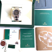 Pre-owned Rolex oyster perpetual cosmograph daytona 116520 watch black dial 40mm with original box and papers