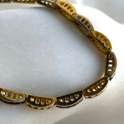 14K Two-Tone Gold Sapphire & Diamond Tennis Bracelet