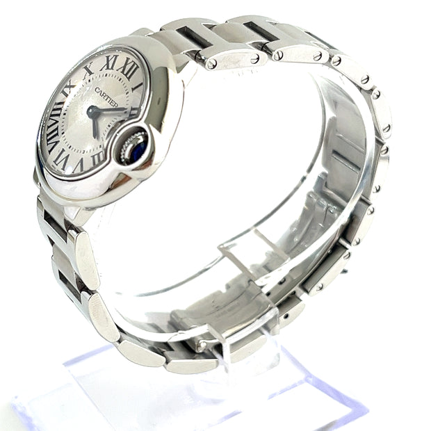 Another angle of the Cartier Ballon Bleu Silver watch.