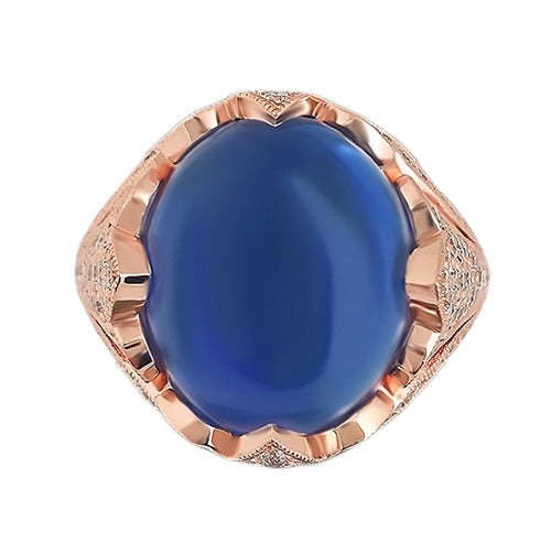 Stunning Star Sapphire Ring featuring a 23.33ct blue cabochon star sapphire at its center, showcasing deep blue color