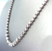 Natural 12.0ctw round brilliant Diamonds set in 18k white gold necklace 17inches