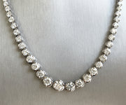 Natural 12.0ctw round brilliant Diamonds set in 18k white gold necklace 17inches