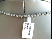 Natural 12.0ctw round brilliant Diamonds set in 18k white gold necklace 17inches