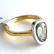 Natural Not heat 1.86ct Sylon Sapphire in 18k white & yellow gold ring size 6.5