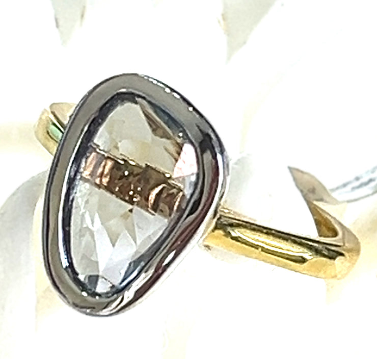 Natural No Heat 1.86 CT Ceylon Sapphire in 18K White & Yellow Gold Ring Size 6.5