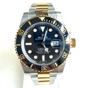 Pre-owned Rolex Submariner watch Date 18K Yellow Gold/Steel Black Dial 116613LN with original box and papers