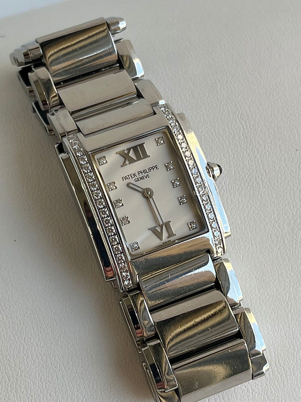 Shown here a close up of the Patek Philippe Twenty 4 ladies watch.