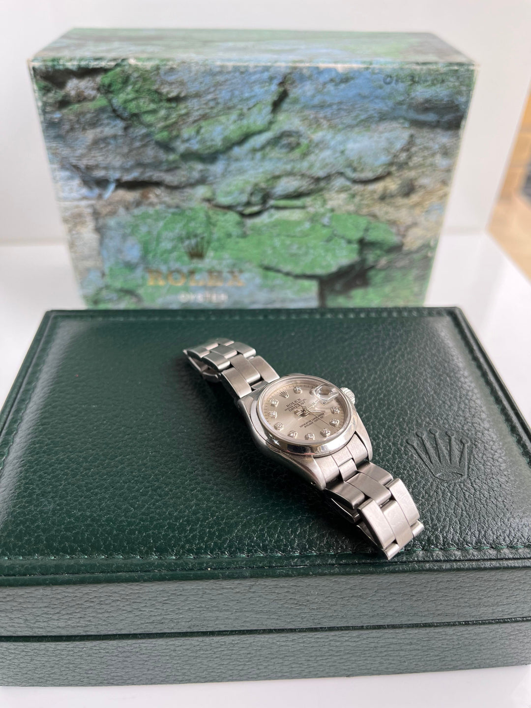 Vintage Rolex Lady-Datejust Oyster Perpetual 26MM Silver Diamond