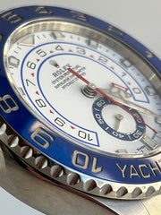 Rolex Yacht-Master II - 116680 Stainless Oyster Bracelet White Dial Blue Bezel