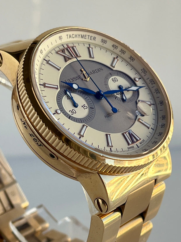 Ulysse Nardin Marine Chronograph Maxi Marine 356 66 Rose Gold 41mm - Full Set