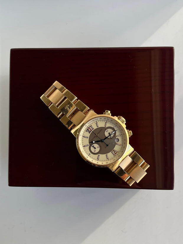 Ulysse Nardin Marine Chronograph Maxi Marine 356 66 Rose Gold 41mm - Full Set