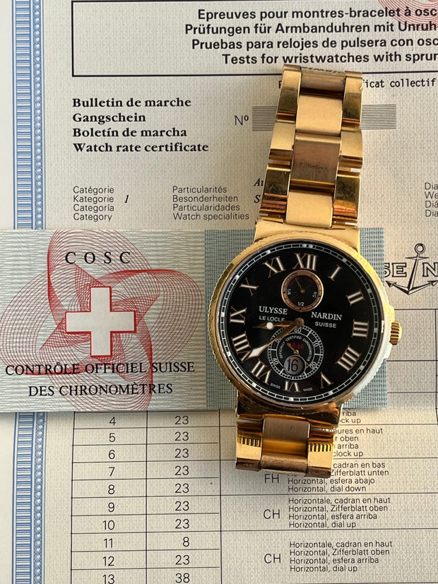 Ulysse Nardin Marine Chonometer 41mm 266-66-8/62 18k Rose Gold - Full Set