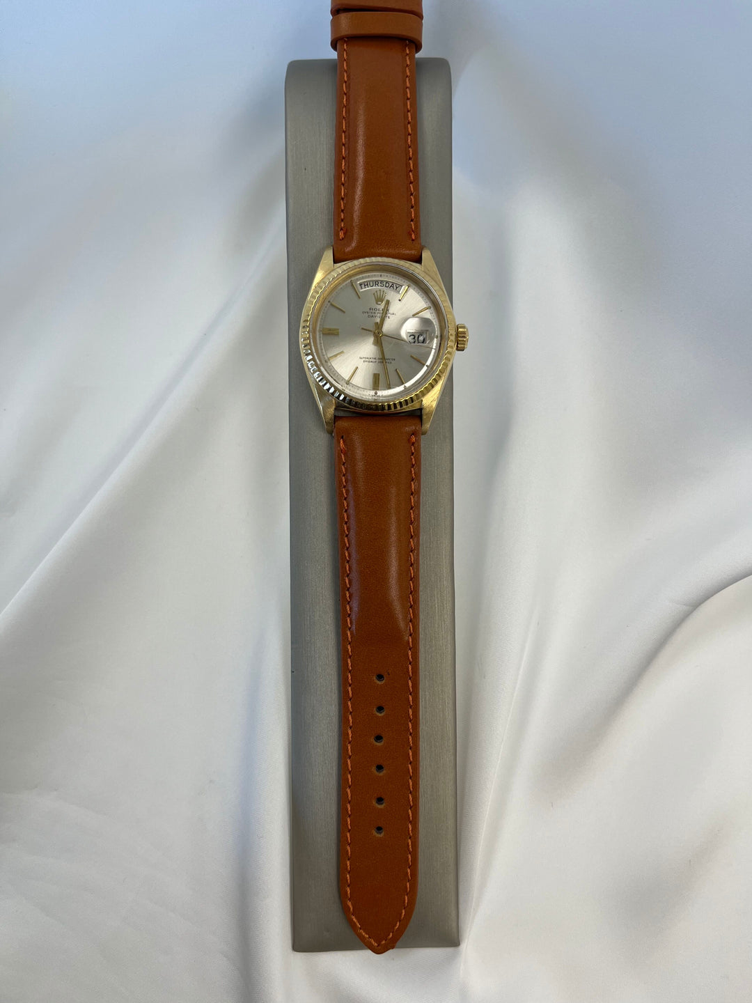 Rolex Day-Date 1803 36mm 18k Yellow Gold Brown Leather Strap