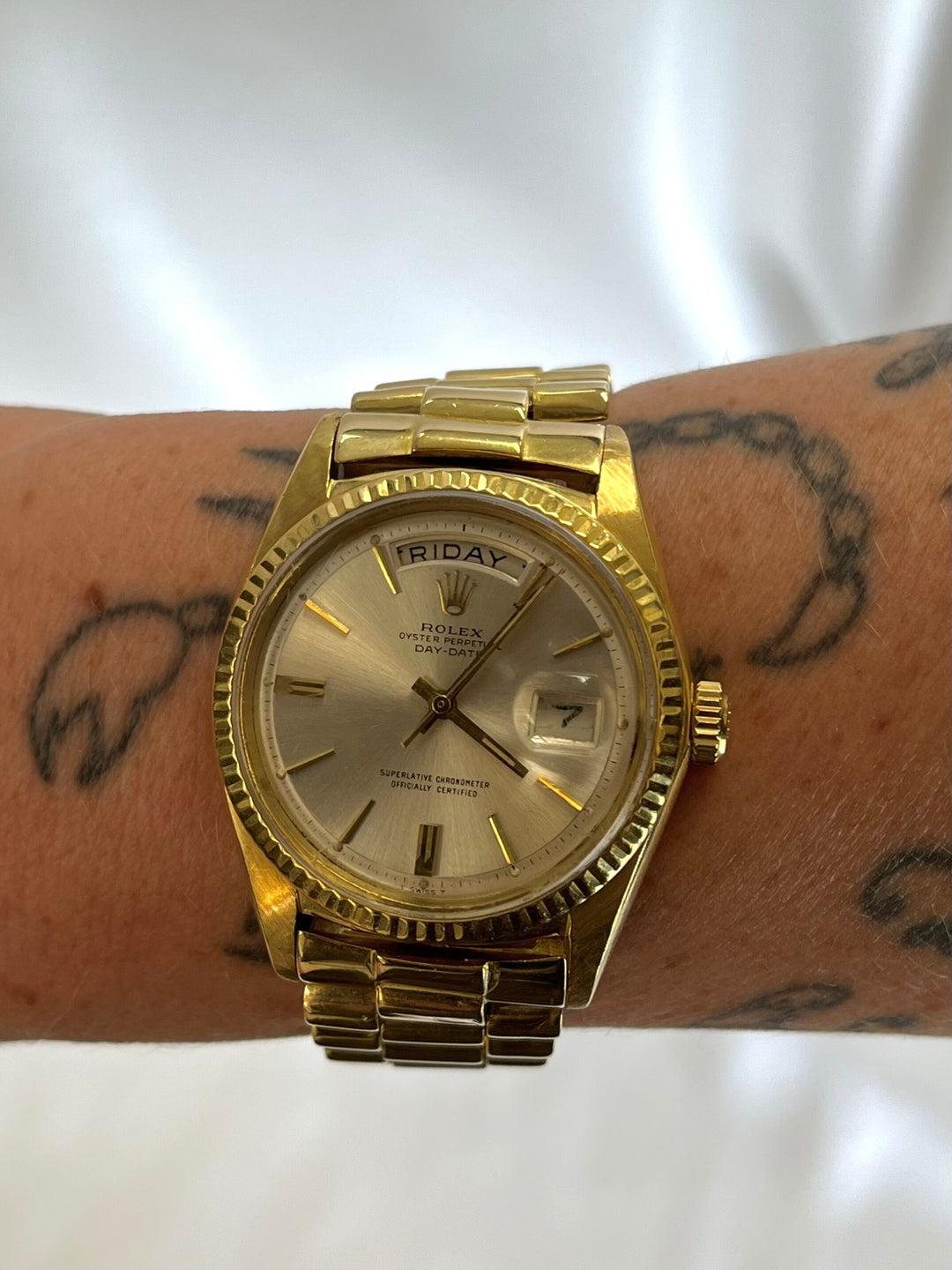 Rolex Day-Date 1803 36mm 18k Yellow Gold Brown Leather Strap