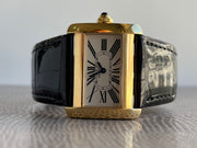 Pre-owned Cartier 18k Yellow Gold mini Tank Divan Watch with service paper