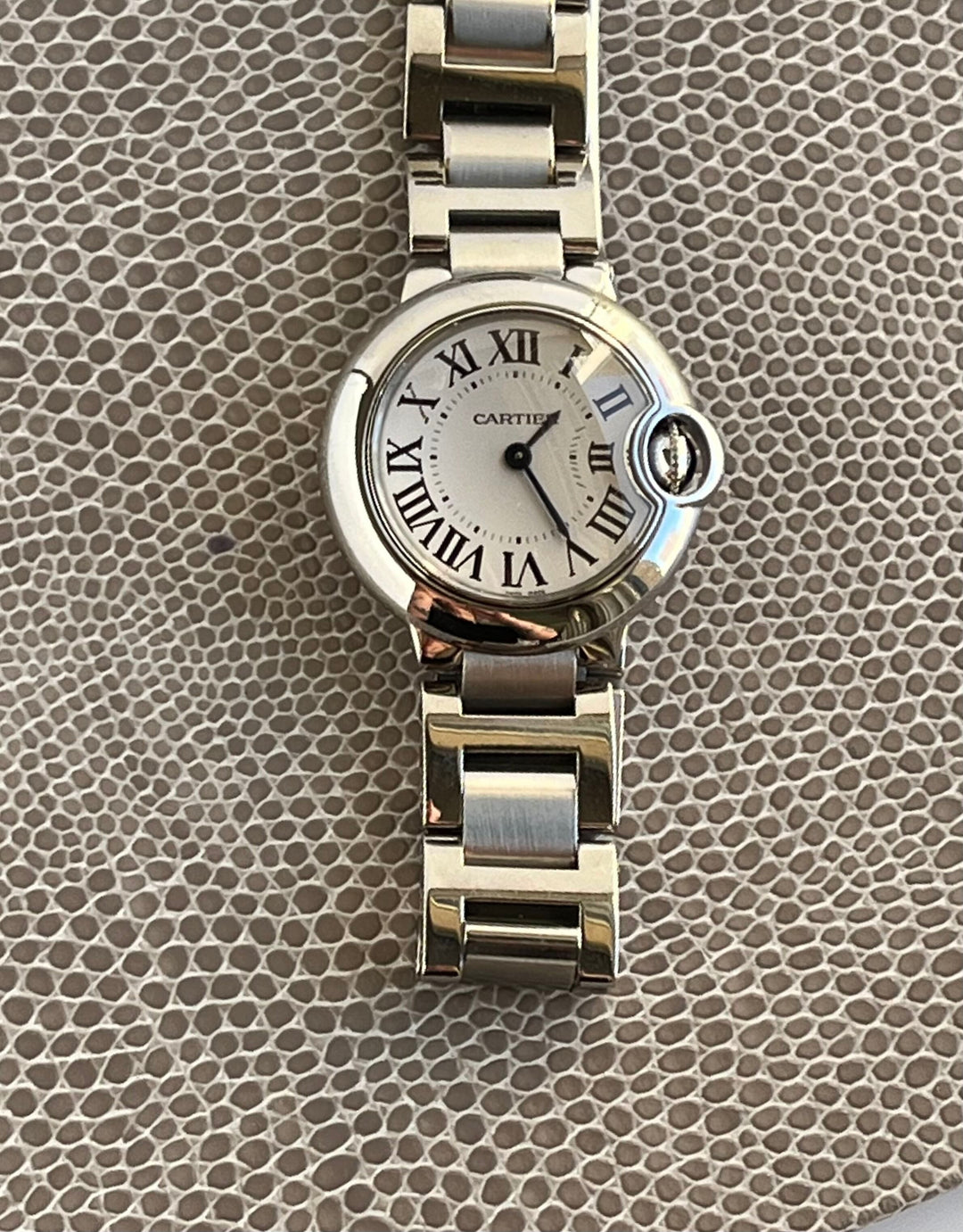 Pre-owned Cartier Ballon Bleu Silver 28 mm W69010Z4 Original Box