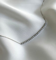 Round Brilliant Cut Diamond Bar Necklace