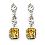 Fancy Yellow Diamond Dangle Earrings