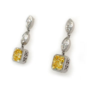 Fancy Yellow Diamond Dangle Earrings