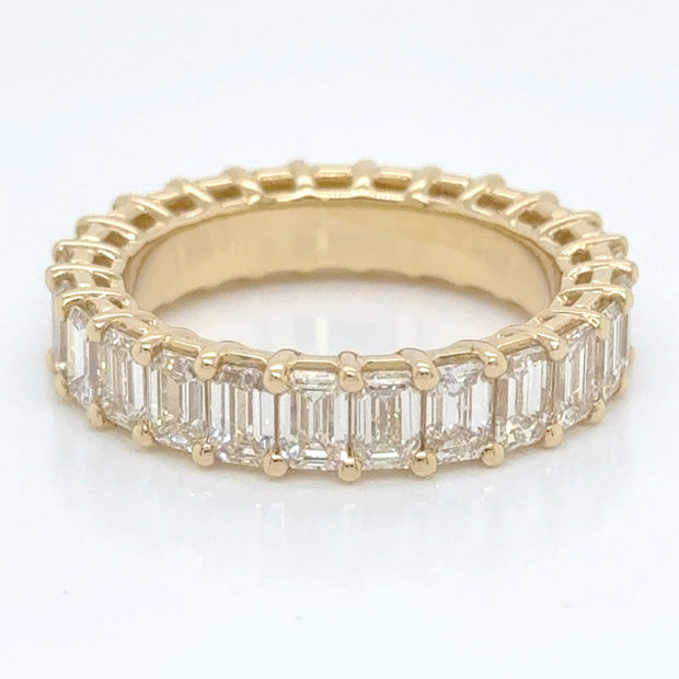 Emerald Cut Eternity Band in 18K Yellow Gold