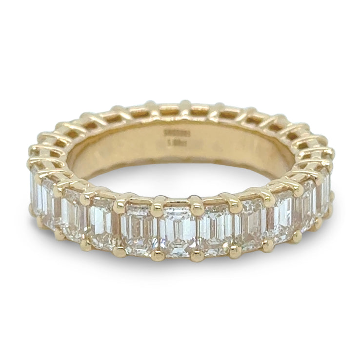 Emerald Cut Eternity Band in 18K Yellow Gold