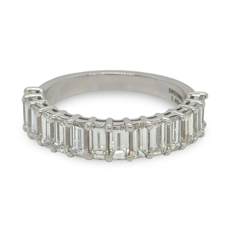 1.98 CTW Emerald Cut Diamond Half Eternity Band