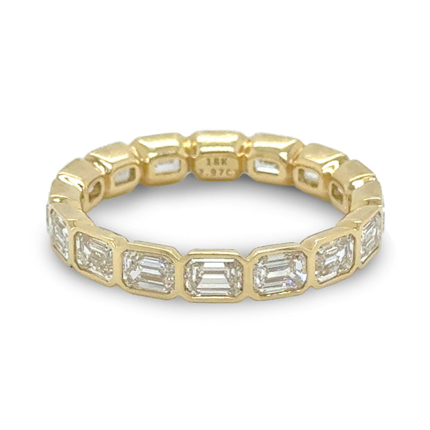 Bezel Set Emerald Cut Diamond Eternity Band