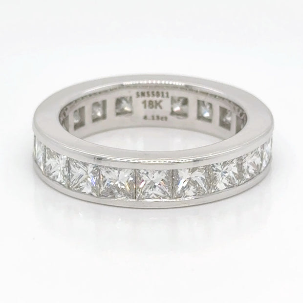 Channel Set Princess Cut Eternity Band