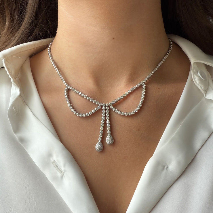 Diamond Bow Collar Necklace