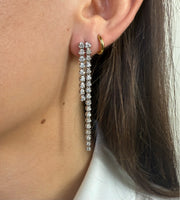 1.80 CTW Round Brilliant Cut Diamond Double Strand Dangle Earrings