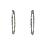 2.6 CTW Diamond Inside Out Hoop Earrings in 18K White Gold