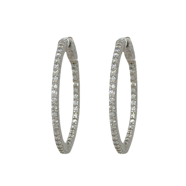 2.4 CTW Inside Out Diamond Hoops in 14K White Gold
