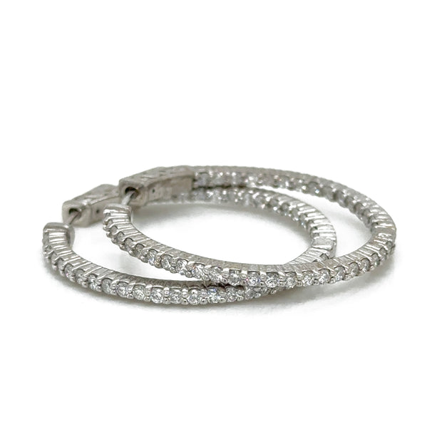 2.4 CTW Inside Out Diamond Hoops in 14K White Gold