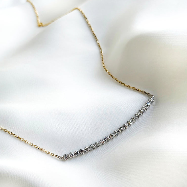 0.72 CTW Round Brilliant Cut Diamond Bar Necklace