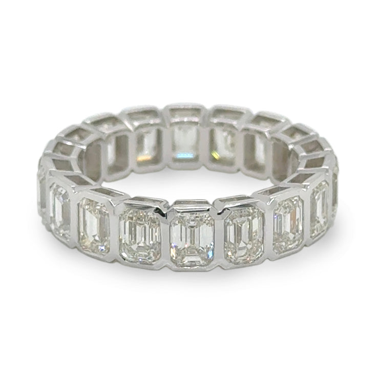 Emerald Cut Diamond Bezel Eternity Band