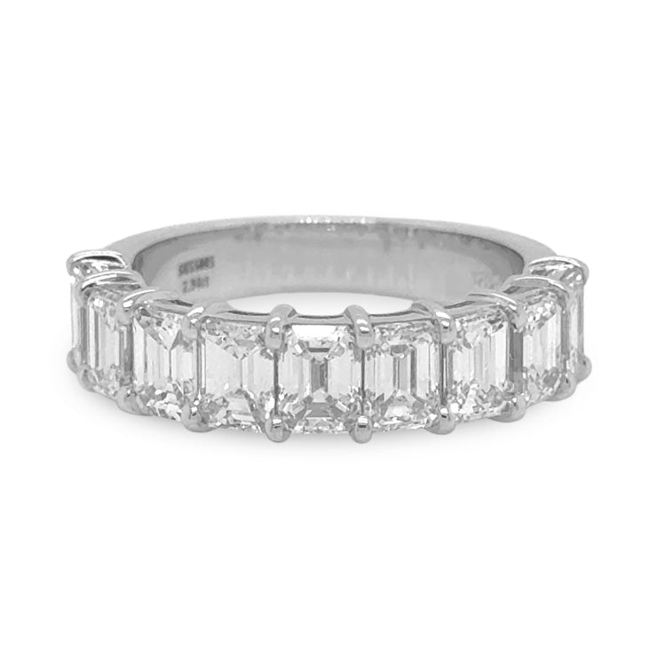 Emerald Cut Diamond Half Eternity Band