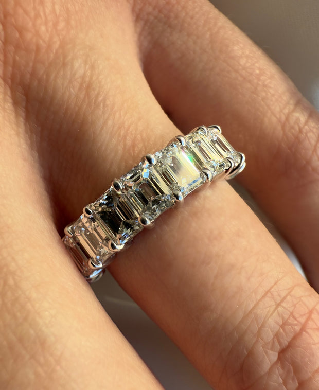 Emerald Cut Diamond Half Eternity Band