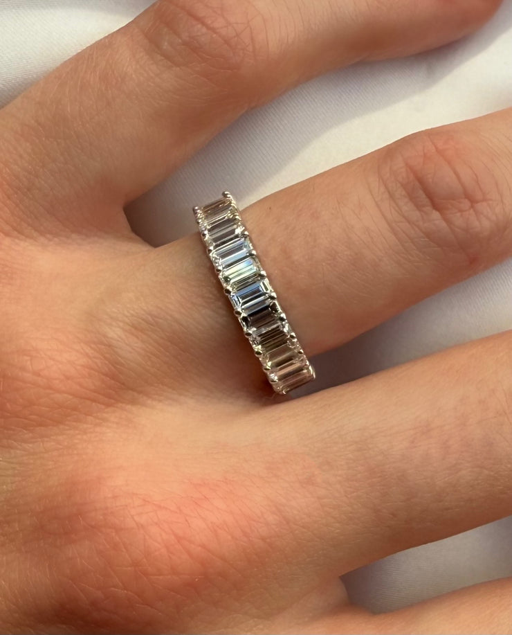 1.98 CTW Emerald Cut Diamond Half Eternity Band