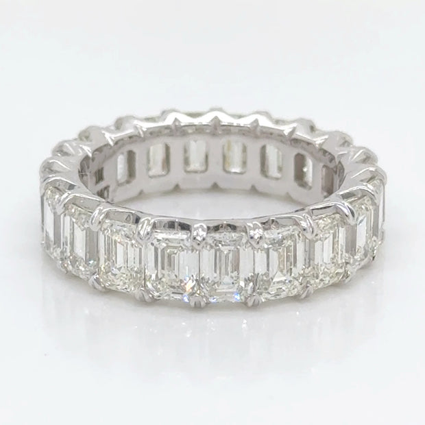 Emerald Cut Diamond Eternity Band in 18K White Gold