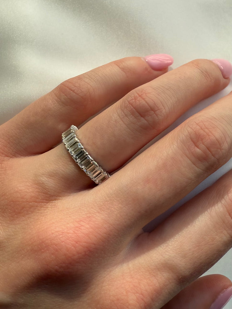 1.98 CTW Emerald Cut Diamond Half Eternity Band