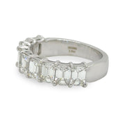 Emerald Cut Diamond Half Eternity Band