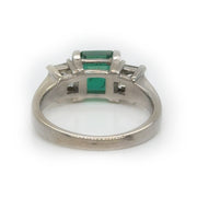 Emerald and Princess Cut Diamond Ring