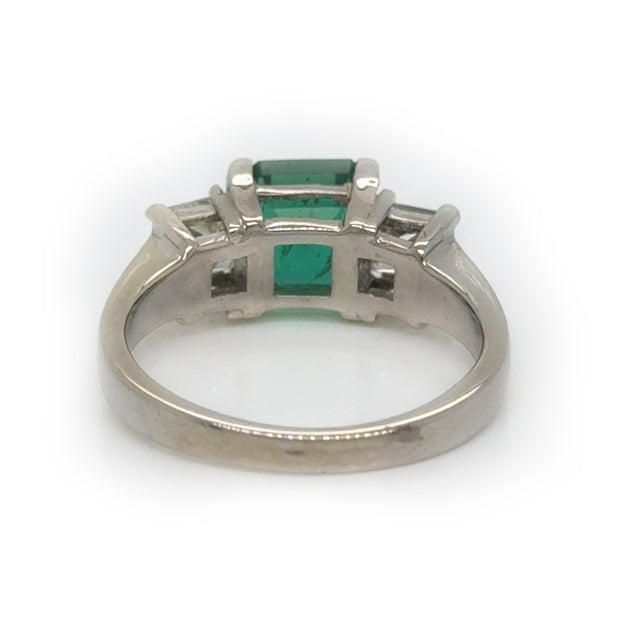 Emerald and Princess Cut Diamond Ring