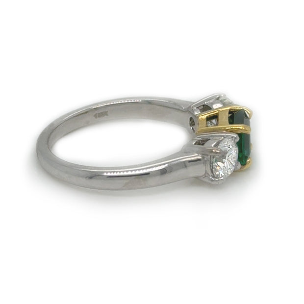 Emerald Cut Three Stone Ring