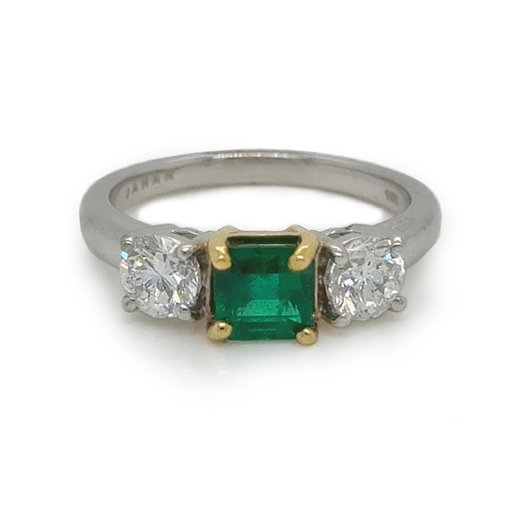 Emerald Cut Three Stone Ring