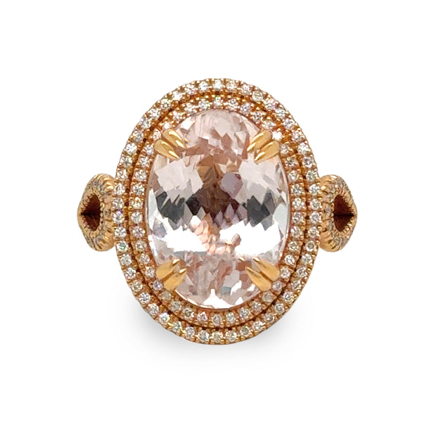 Morganite and Diamond Rose Gold Ring