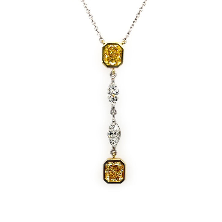 Fancy Yellow Diamond Dangle Necklace