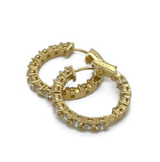 Timeless 1.7 CTW Diamond Huggies with a classic shape in luxurious 18K yellow gold, perfect for everyday wear.