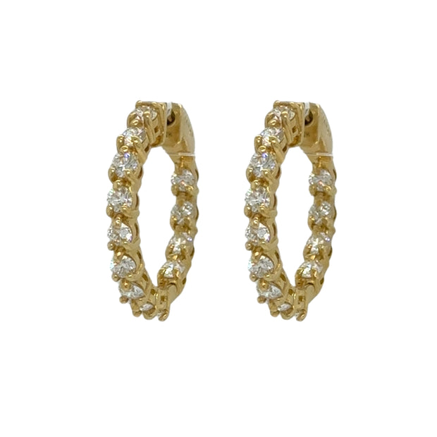 1.7 CTW Diamond Hoops in 18K Yellow Gold